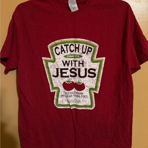 Gildan Rich Red Graphic T-Shirt Meduim